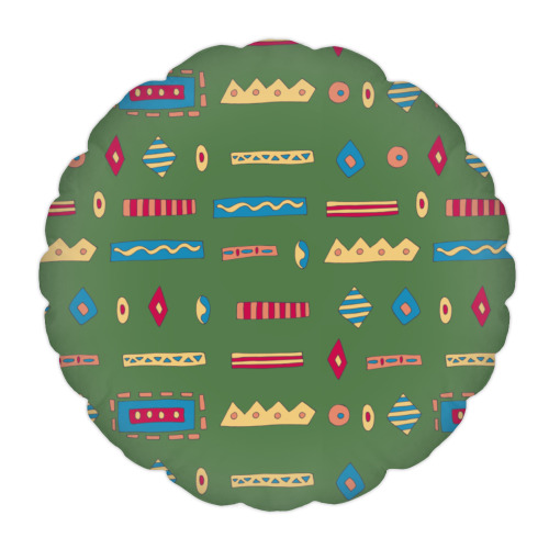 Подушка с принтом Круги треугольники и ромбы