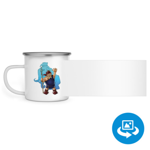 Эмалированная кружка (круговая запечатка) с принтом Древний человек