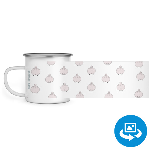 Эмалированная кружка (круговая запечатка) с принтом Любителям хинкали