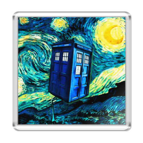 Магнит с принтом ТАРДИС Ван-Гога