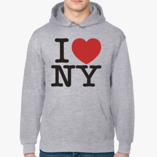 Толстовка худи с принтом I love NY