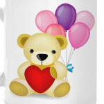 Мишка с сердцем и шарами