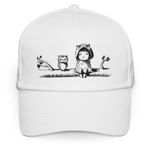 Кепка бейсболка с принтом 'Девочка-сова'