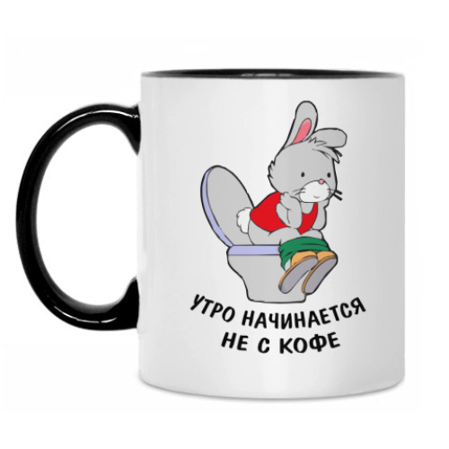 Кружка с принтом Утро начинается не с кофе