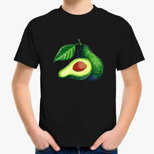 Детская футболка с принтом "Солнечный авокадо"