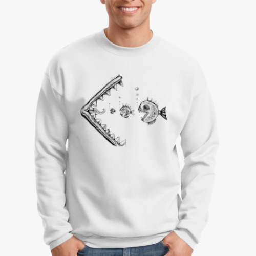 Свитшот с принтом Иллюзии (Рыбы)