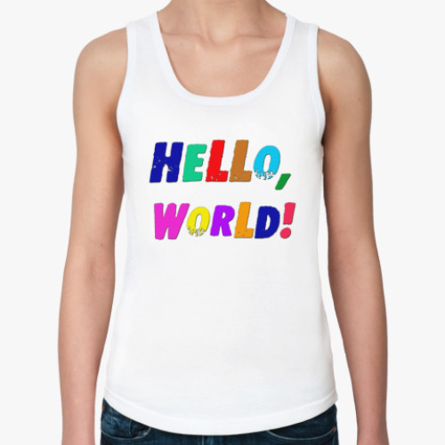 Женская майка с принтом Hello