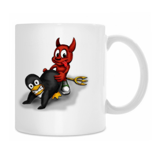 Кружка с принтом freeBSDvsLinux