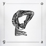 Асана Скорпион в стиле зентангл