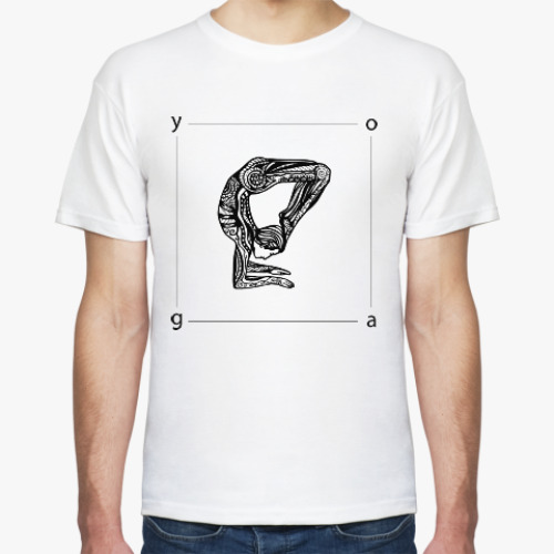 Футболка с принтом Асана Скорпион в стиле зентангл