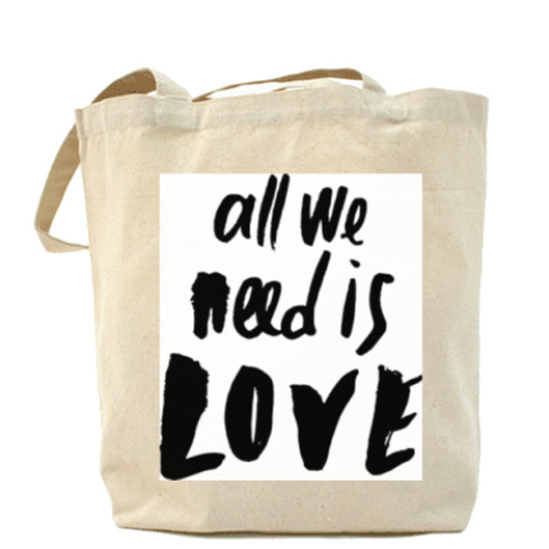 Сумка шоппер с принтом All we need