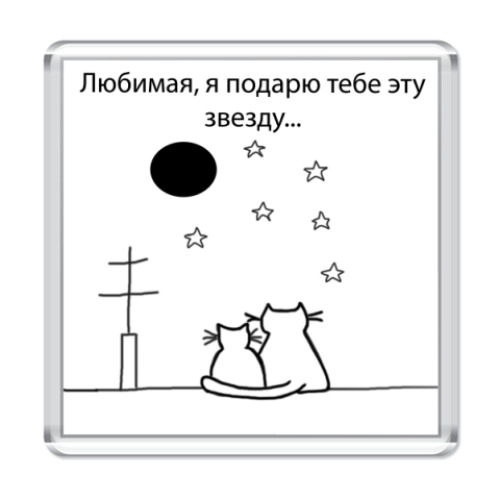 Магнит с принтом Подарю звезду