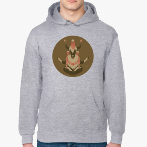 Толстовка худи с принтом Animal Zen: Y is for tibet Yak