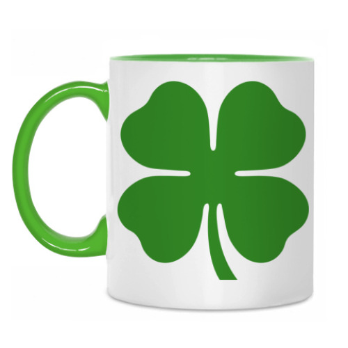 Кружка с принтом Клевер четырехлистник