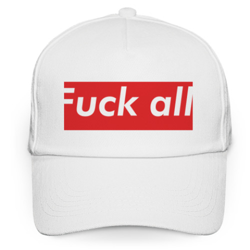 Кепка бейсболка с принтом Fuck all