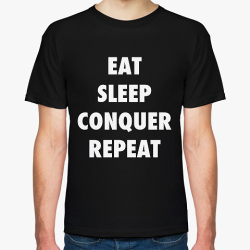 Футболка с принтом Brock Lesnar EAT SLEEP CONQUER REPEAT