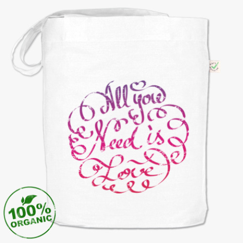 Сумка шоппер с принтом All you need is love