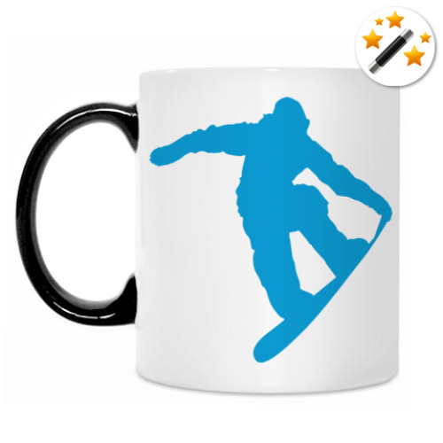 Кружка-хамелеон с принтом Snowboard