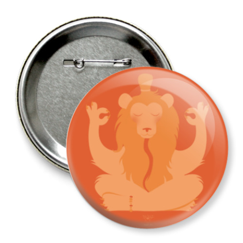 Значок 75мм с принтом Animal Zen: L is for Lion