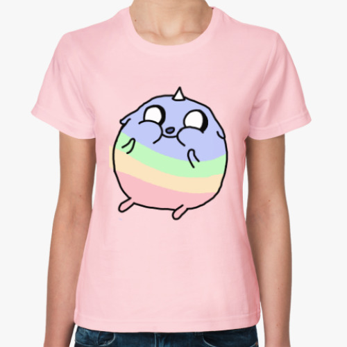Женская футболка с принтом милый пухлый единорог
