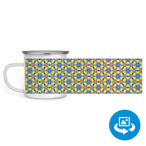 Эмалированная кружка (круговая запечатка) с принтом Витраж Незабудки