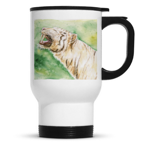 Кружка-термос с принтом Зимний лес