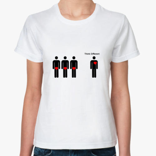 Классическая футболка с принтом Think Different