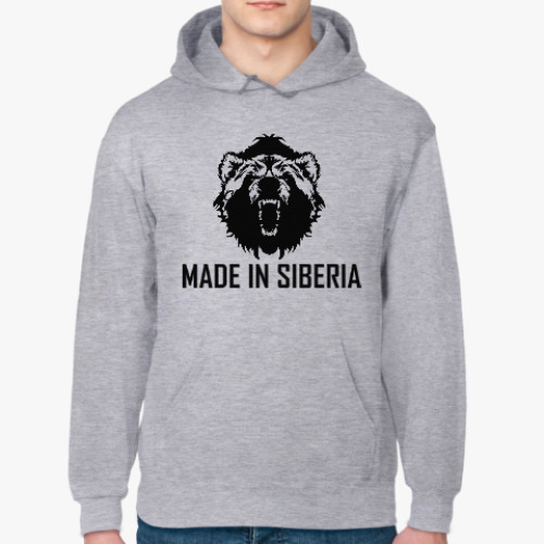 Толстовка худи с принтом Made in Siberia