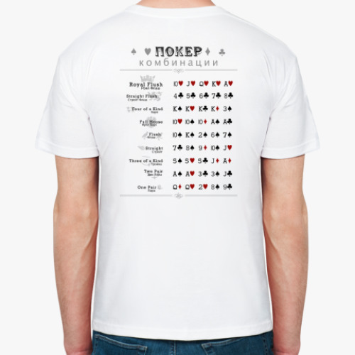 Футболка с принтом Комбинации Покера