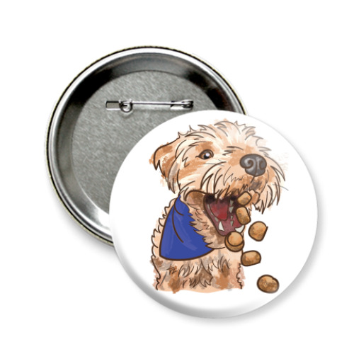 Значок 58мм с принтом Пёс