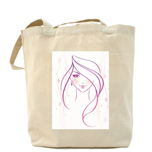 Сумка шоппер с принтом девушка