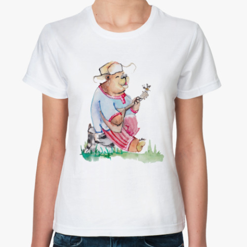 Классическая футболка с принтом Russian style