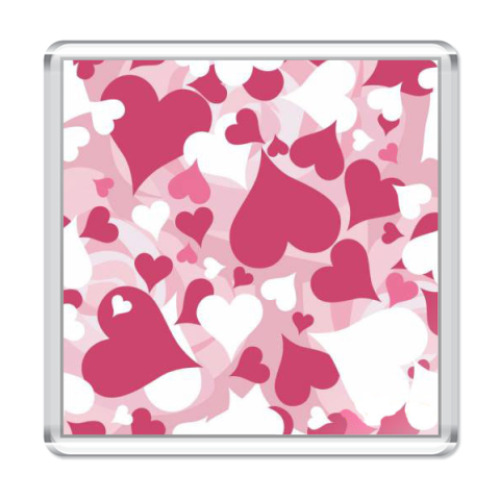 Магнит с принтом Сердечки