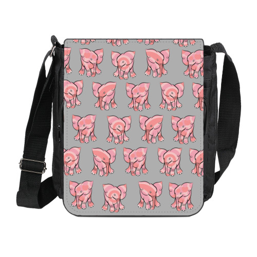 Сумка на плечо (мини-планшет) с принтом РОЗОВЫЕ СЛОНИКИ