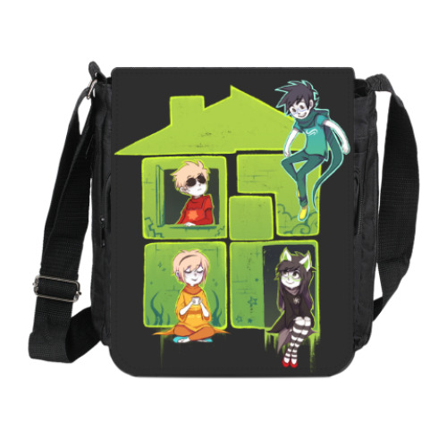 Сумка на плечо (мини-планшет) с принтом Бета-киды  Хоумстак | Homestuck (godtier)