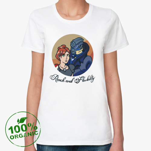 Женская футболка из органик-хлопка с принтом Reach and Flexibility