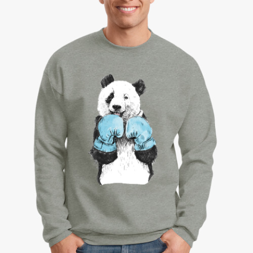 Свитшот с принтом Панда боксер